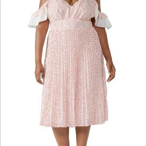 Eloquii heart print, cold shoulder dress